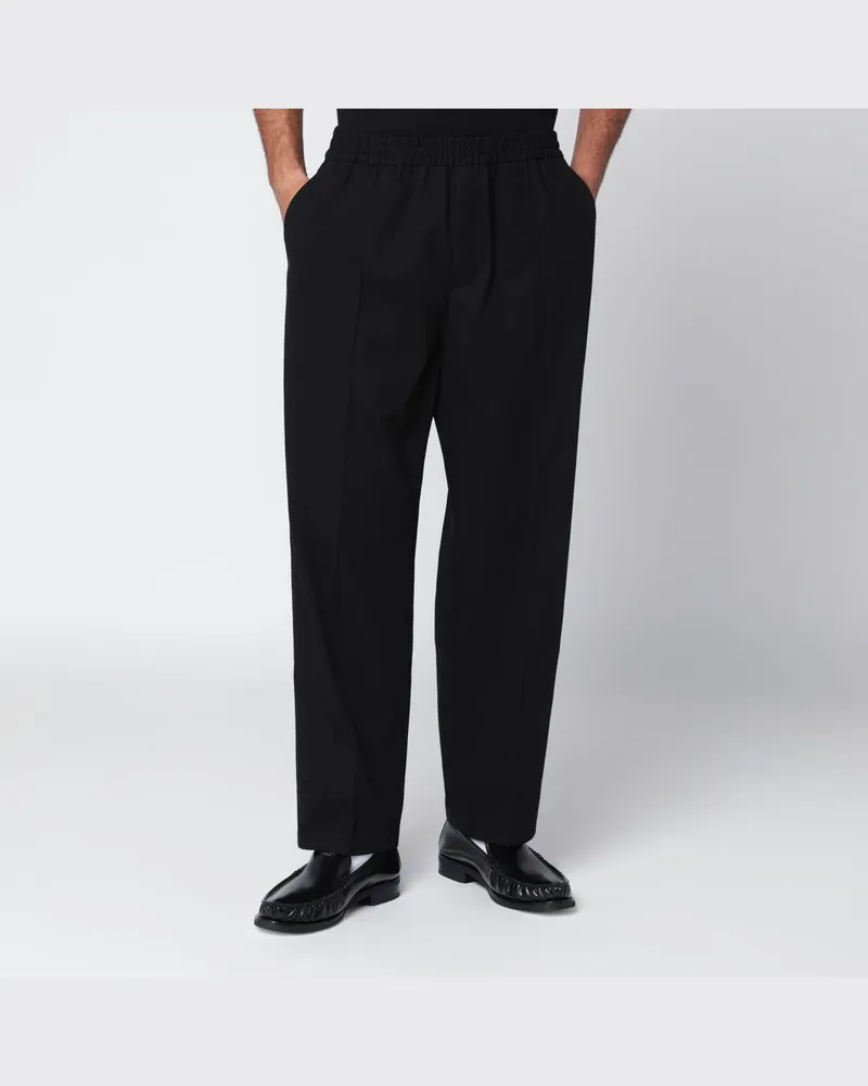 Kitsuné Schwarze Baumwollhose Schwarz