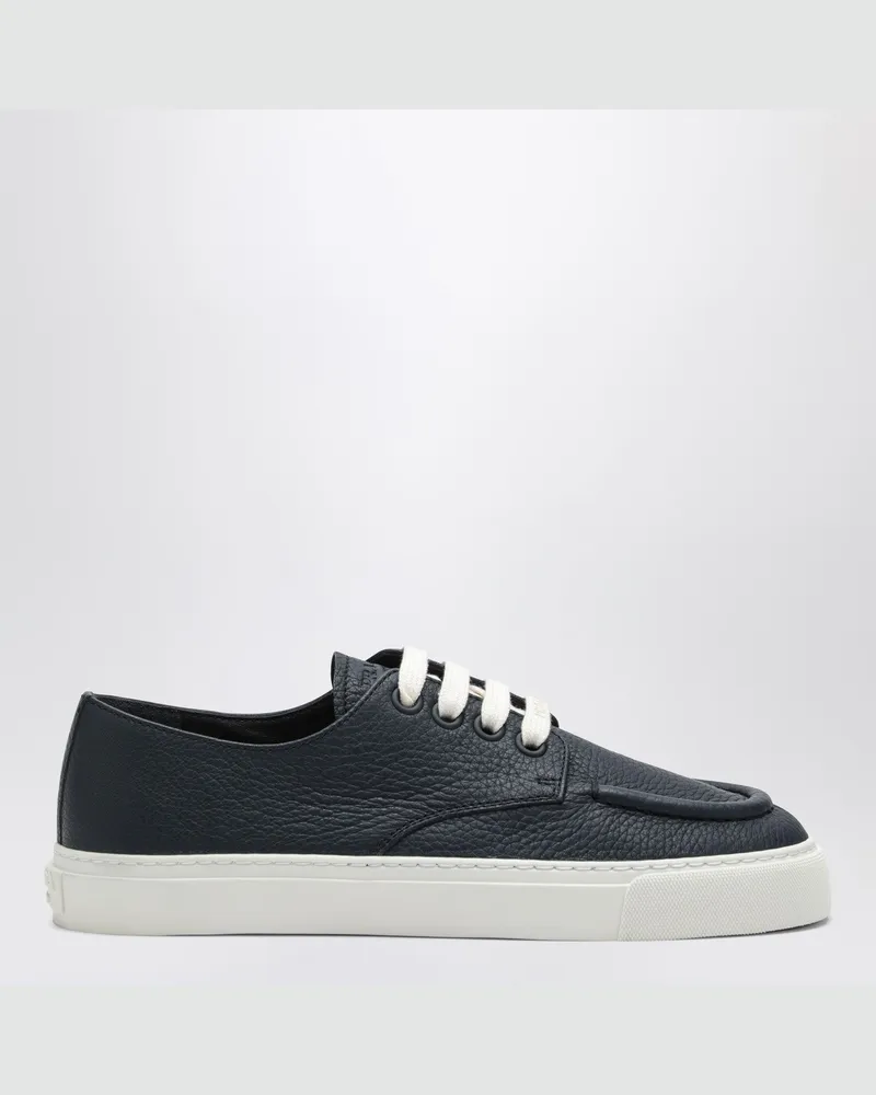 Prada Blaues baltisches gehämmertes Leder-Sneakers Blue