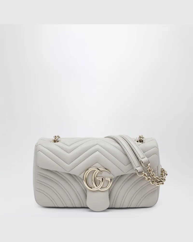 Gucci GG Marmont mittelgroße Schultertasche in Hellgrau Grey
