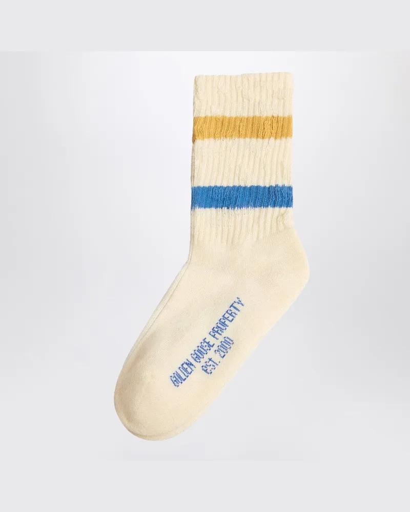 Golden Goose Elfenbeinfarbene Socken aus Baumwollgemisch Mehrfarbig