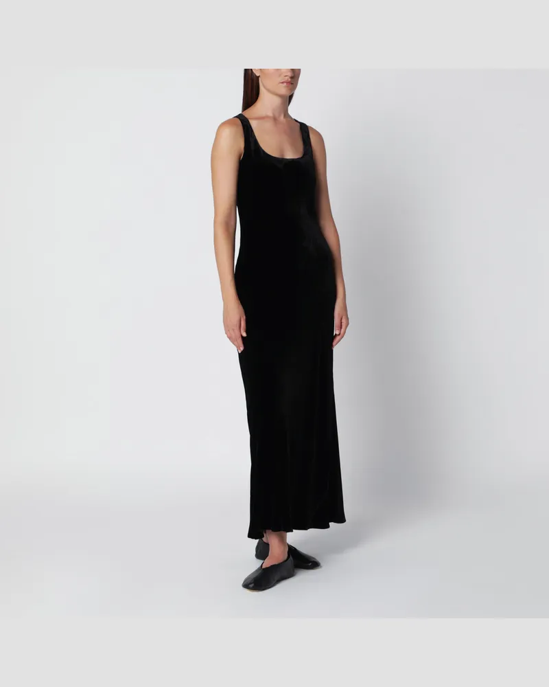 Róhe Langes Kleid aus schwarzem Samt Black