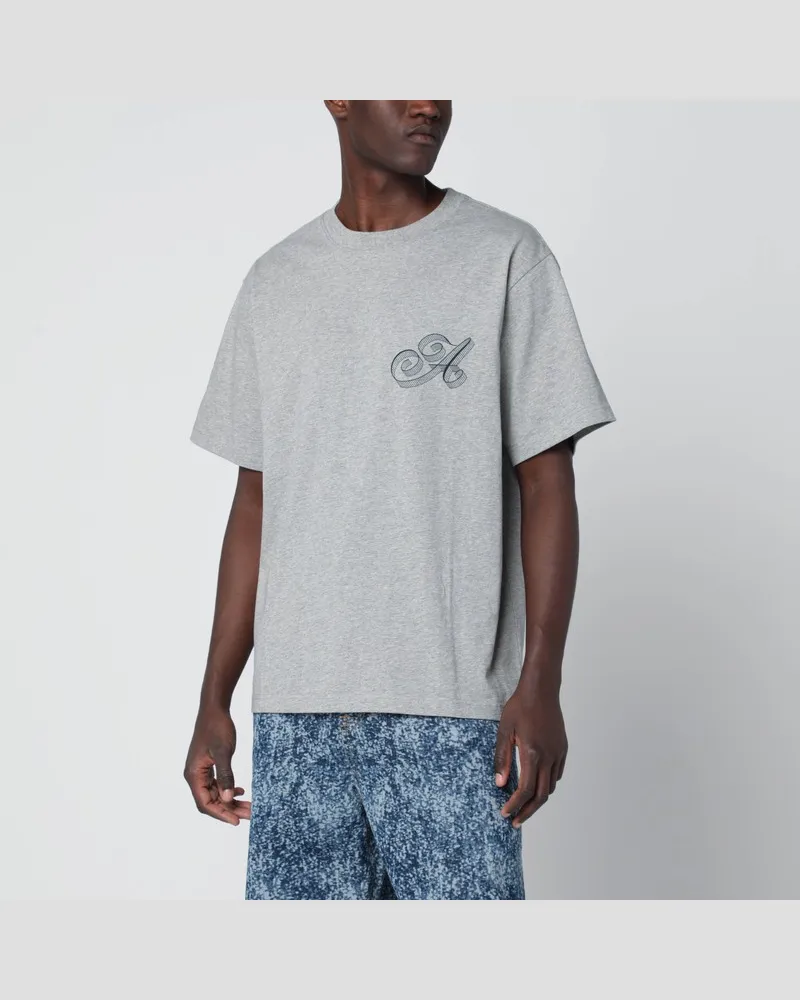 AWAKE NY Graues T-Shirt aus Baumwolle mit Logo Grau