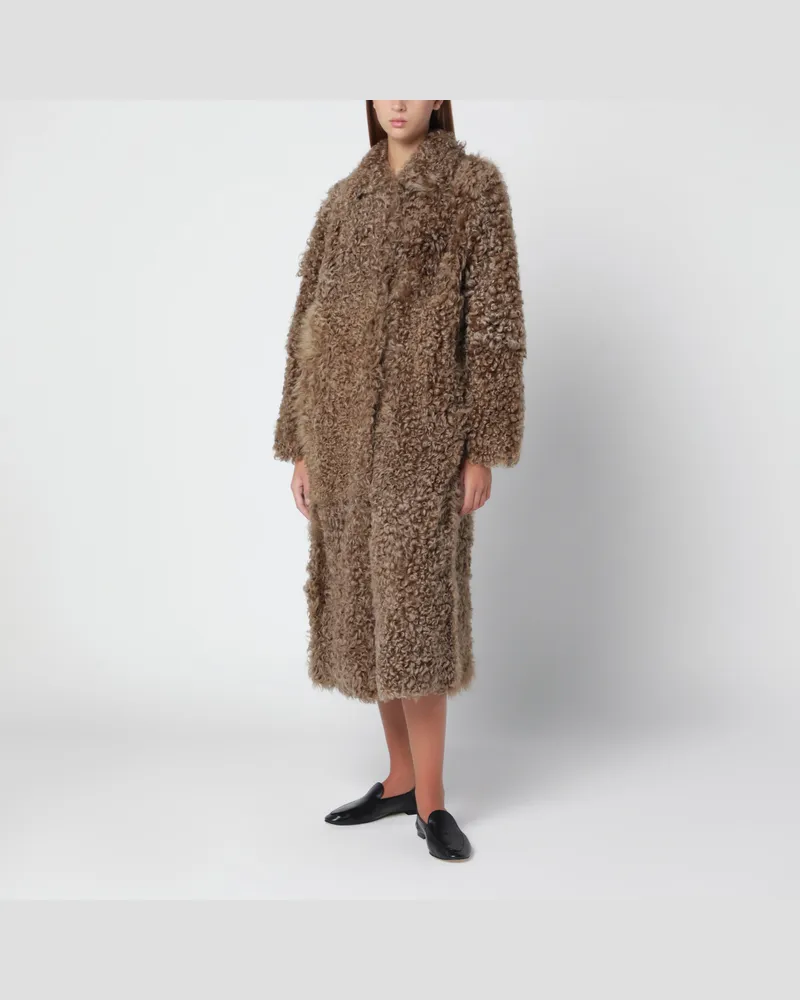 Arma Olivbeiger Cristina Mantel aus Shearling Green