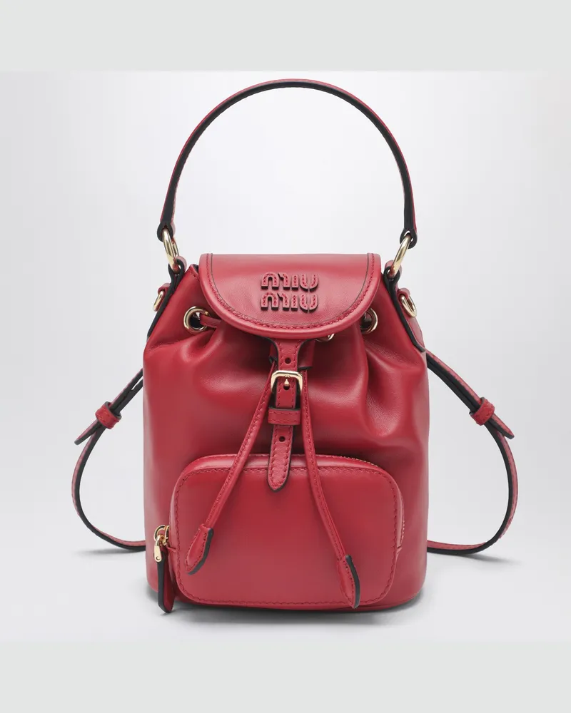 Miu Miu Kleiner roter Lederrucksack Red