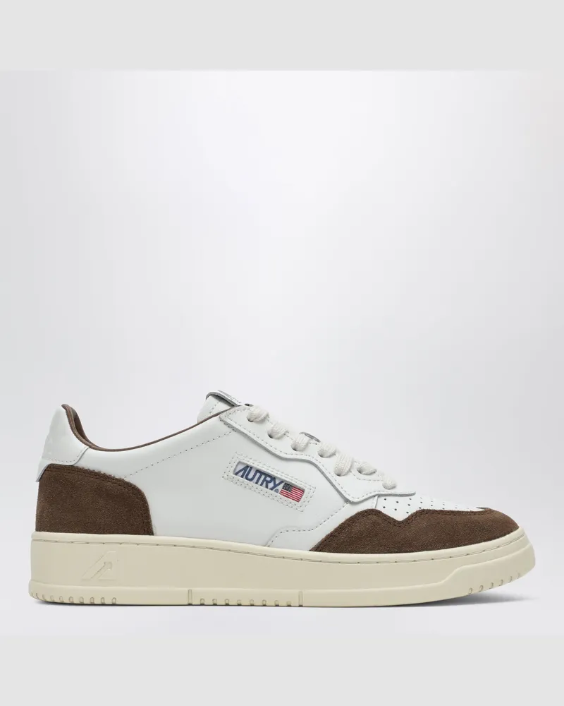 AUTRY Medalist Low Sneaker aus weißem Leder und Tundra-Veloursleder White