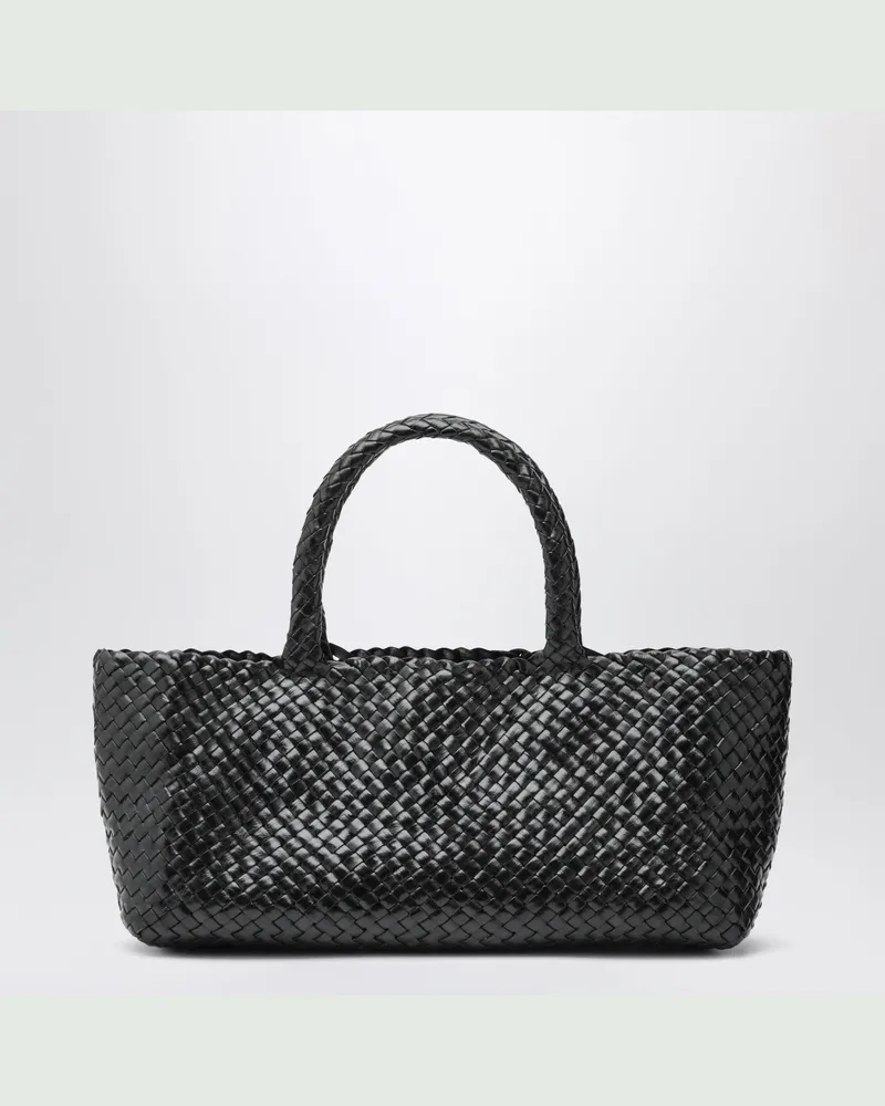 Manebí Rio Handtasche aus geflochtenem Leder in Schwarz Black