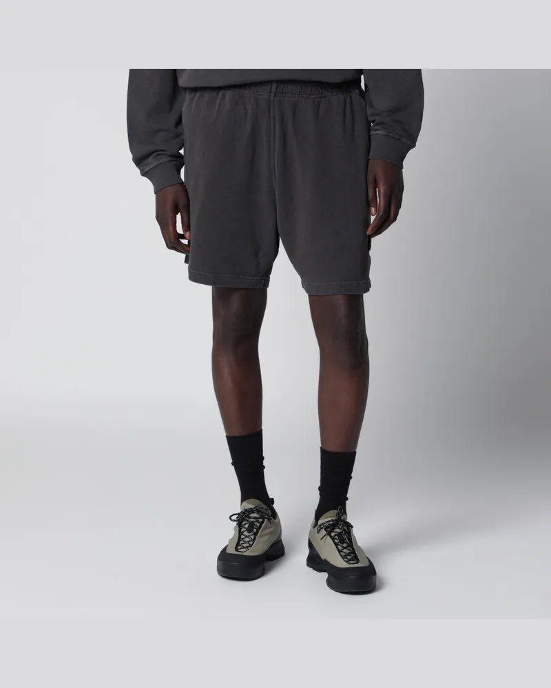 Stone Island Anthrazitgraue Jogger-Bermudashorts aus Baumwoll-Sweatstoff Grey