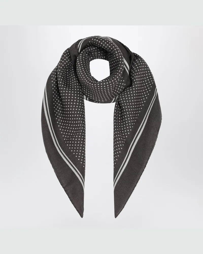 Destin Graues Woll-Bandana mit Punktmuster Grey
