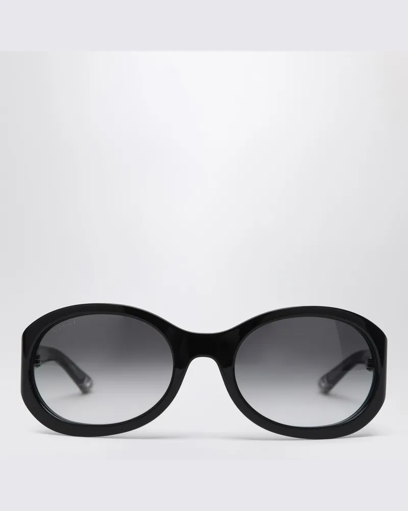 Gucci Schwarze runde Sonnenbrillen Schwarz