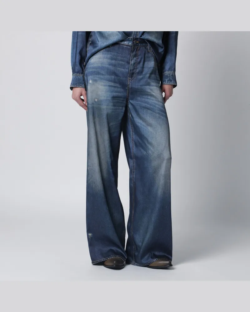 Golden Goose Blaue Denim-Hose mit weitem Bein 