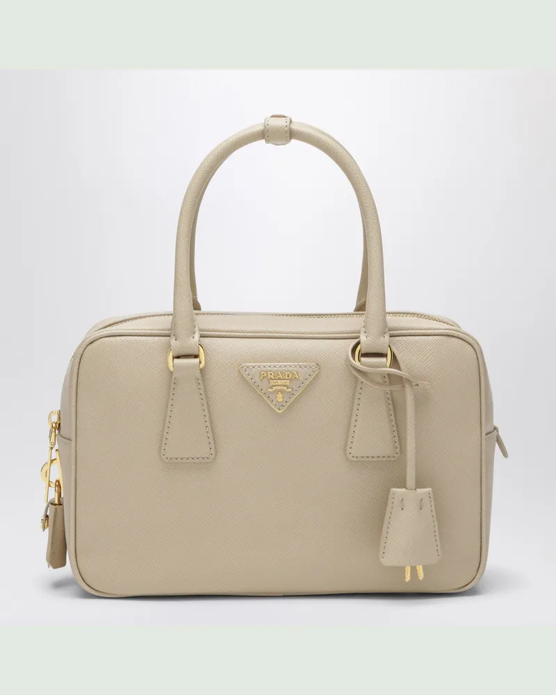 Prada Handtasche aus Saffiano-Leder schwarz Beige