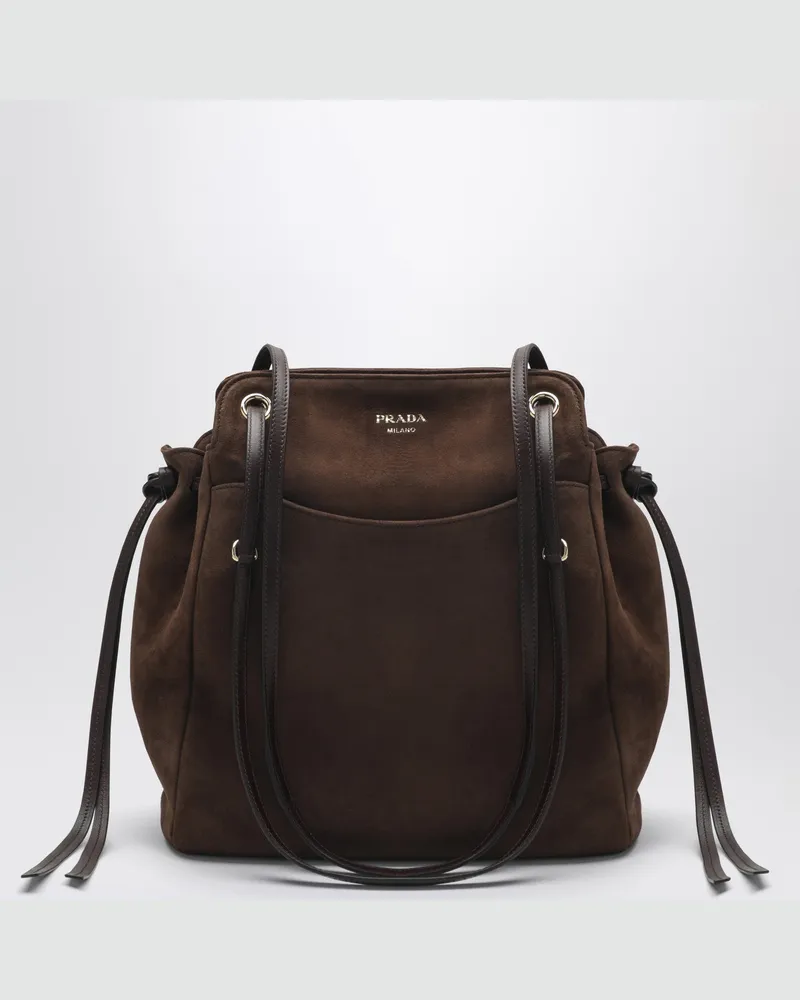 Prada Carry Shoppingtasche in mittlerer Größe in Braun 