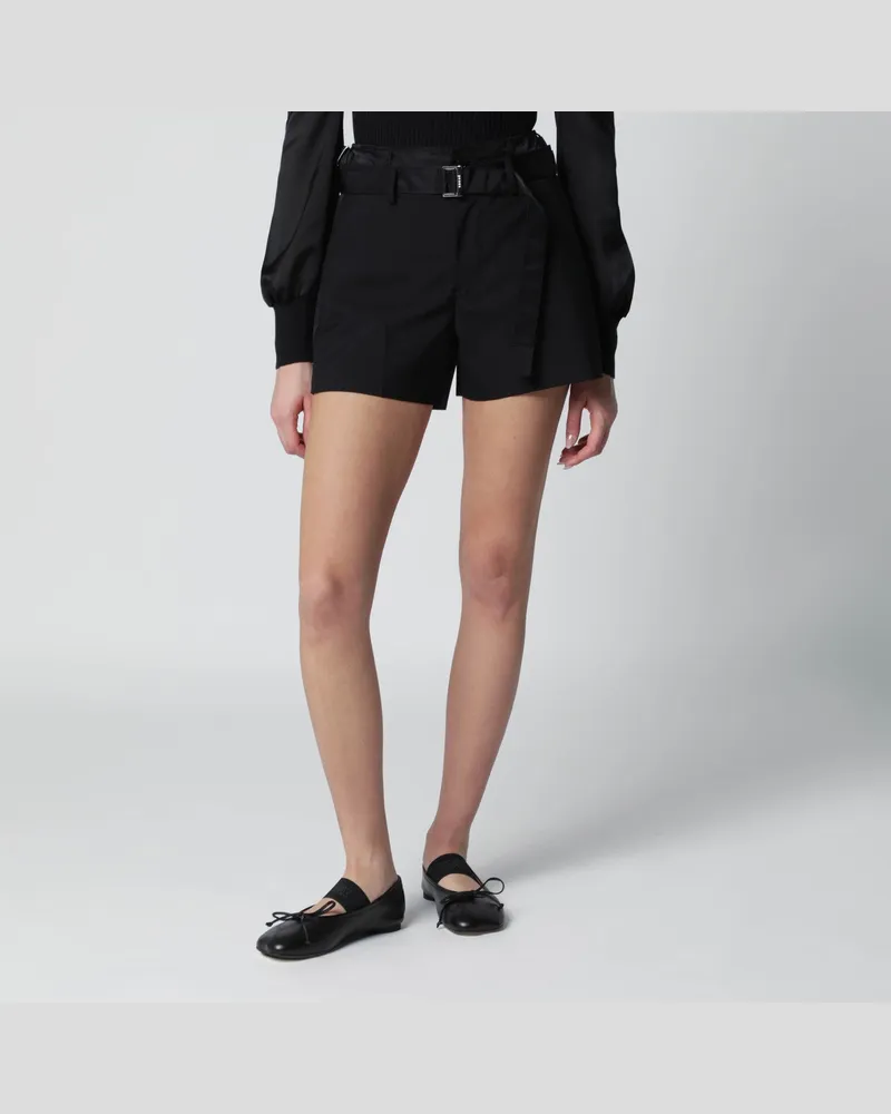 Sacai Schwarze Shorts aus Wollmischung Black