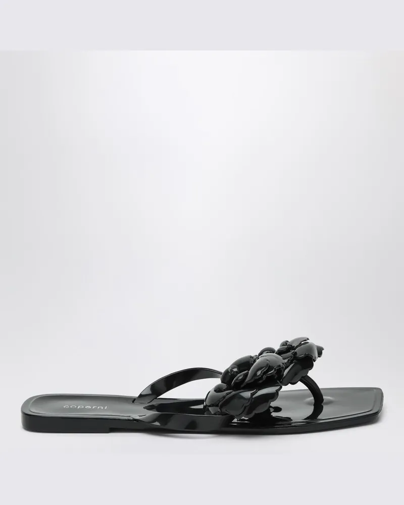 COPERNI Schwarze Silikon-Blumenflip-Flops Schwarz