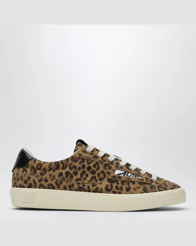 AUTRY Windscape Low Sneakers aus Leoparden-Wildleder Brown