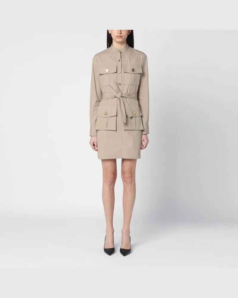 Givenchy Taupefarbenes Safari-Kleid aus Popeline Beige
