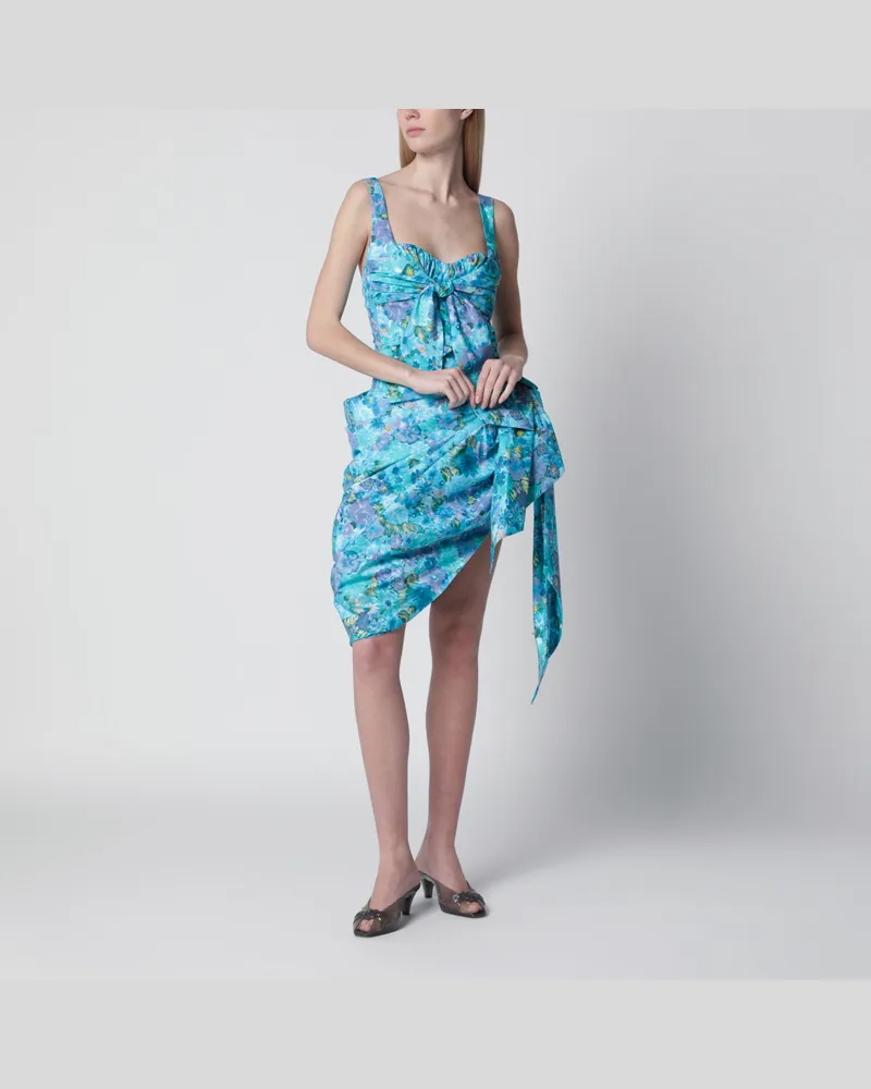 Chloé Wickel-Midikleid Bustier aus Bio-Baumwollpopeline, bunt Multicolor