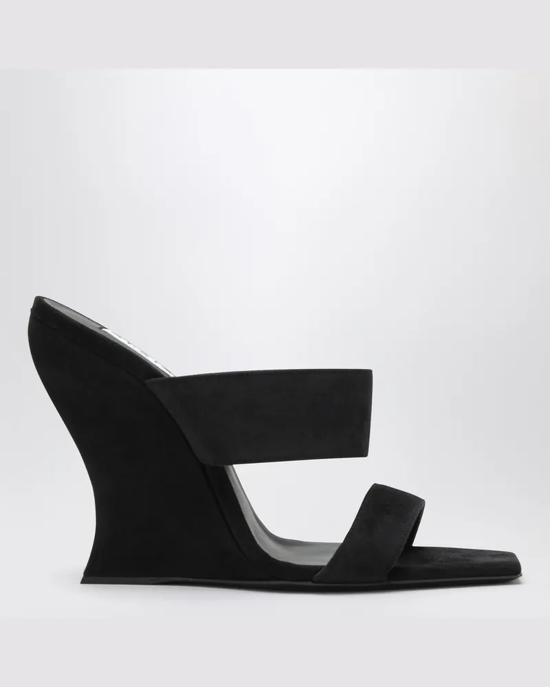Alaïa Wave Mules aus schwarzem Veloursleder 