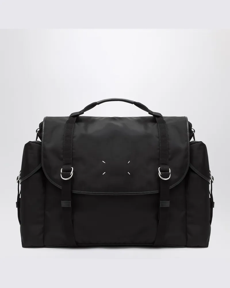 Maison Margiela Schwarze High-Tech-Schultertasche Schwarz