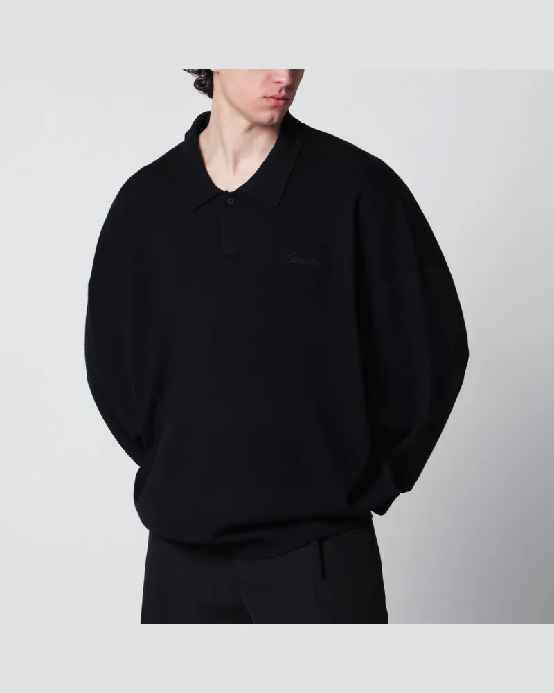 Fear of God Strickpolo im 90er-Stil aus Wollmix in Schwarz Black
