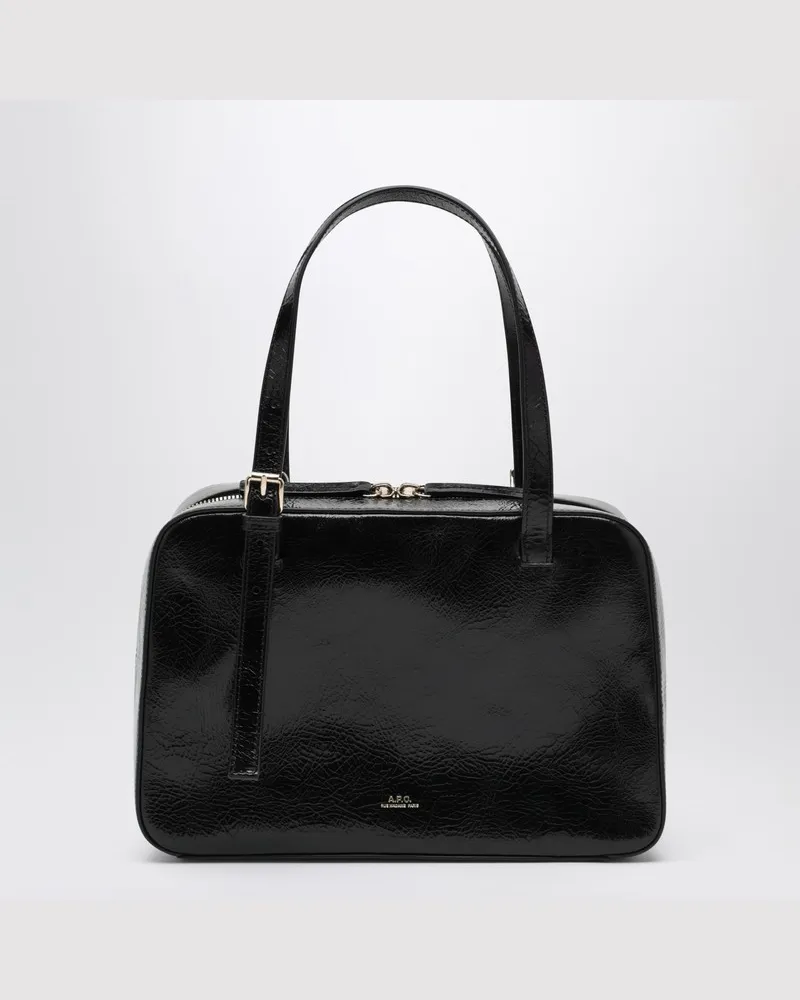 A.P.C. Virginia schwarze Lederbox Tasche Schwarz