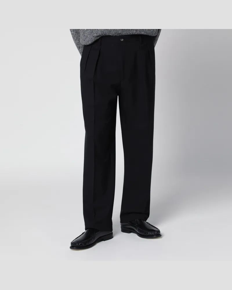 Biagio Santaniello Black Mirò trousers in wool Black