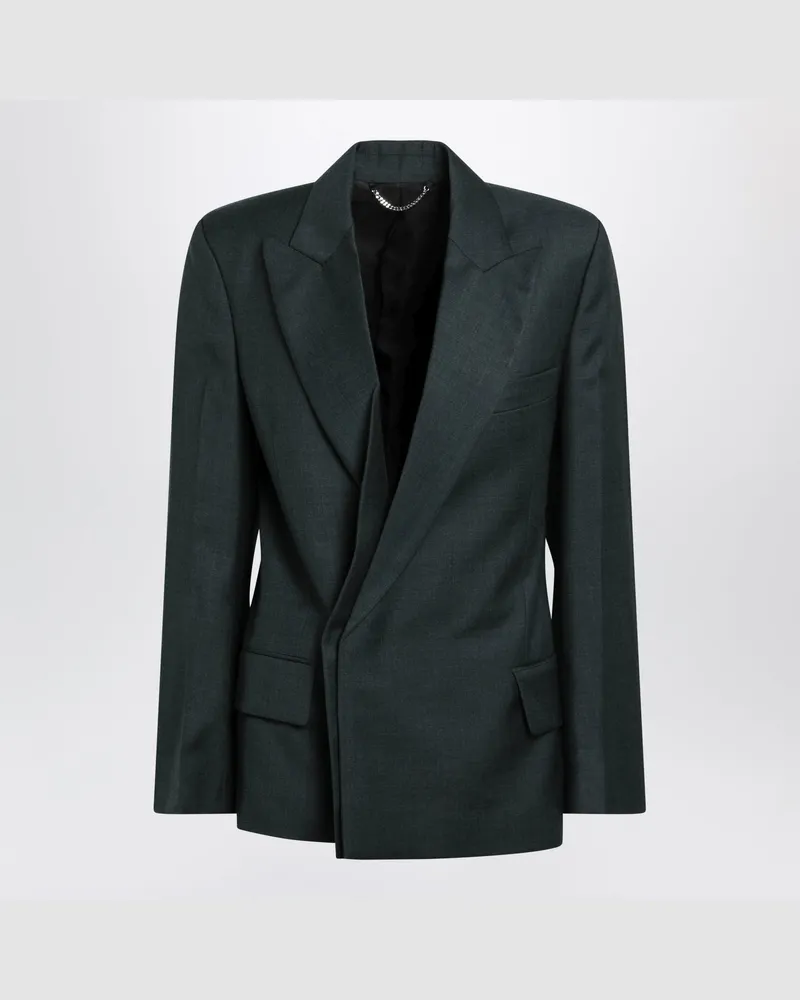 Victoria Beckham Grüne Olie-Jacke aus Schurwolle Green