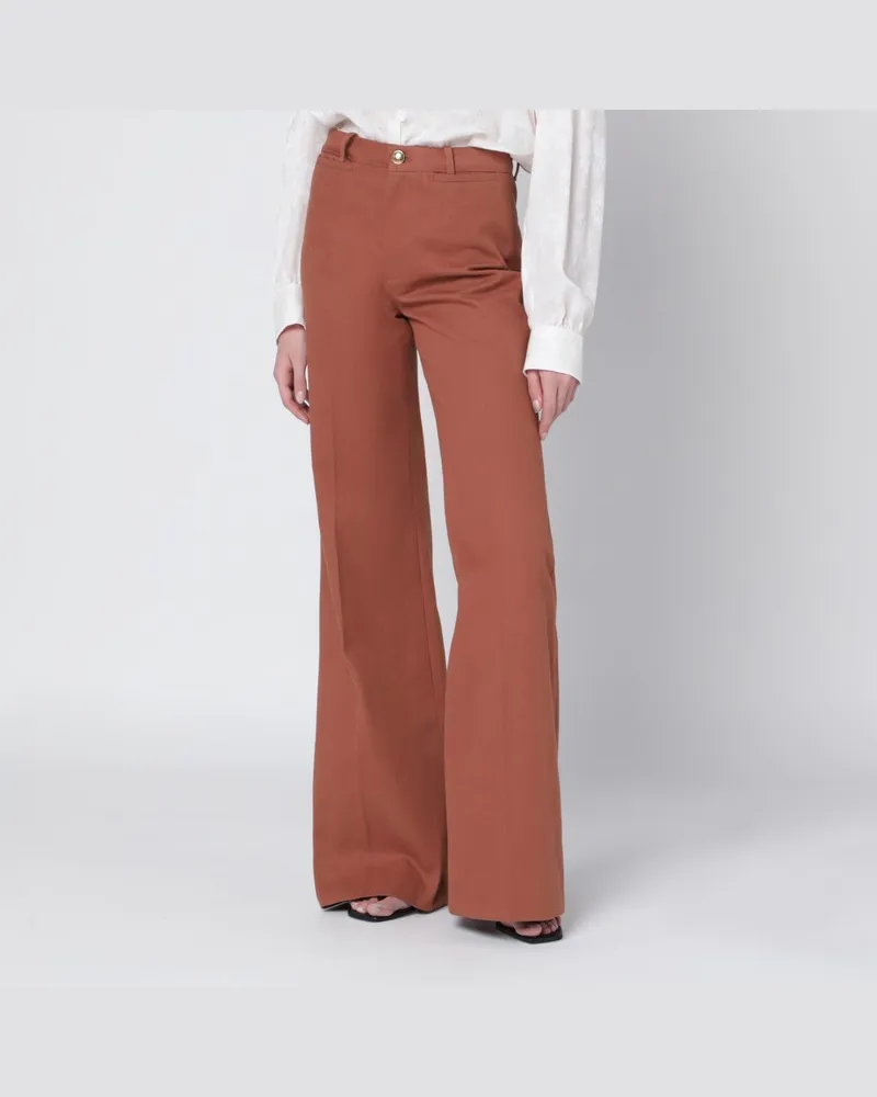 Chloé Ausgestellte Baumwollhose in Nugatfarbe Beige