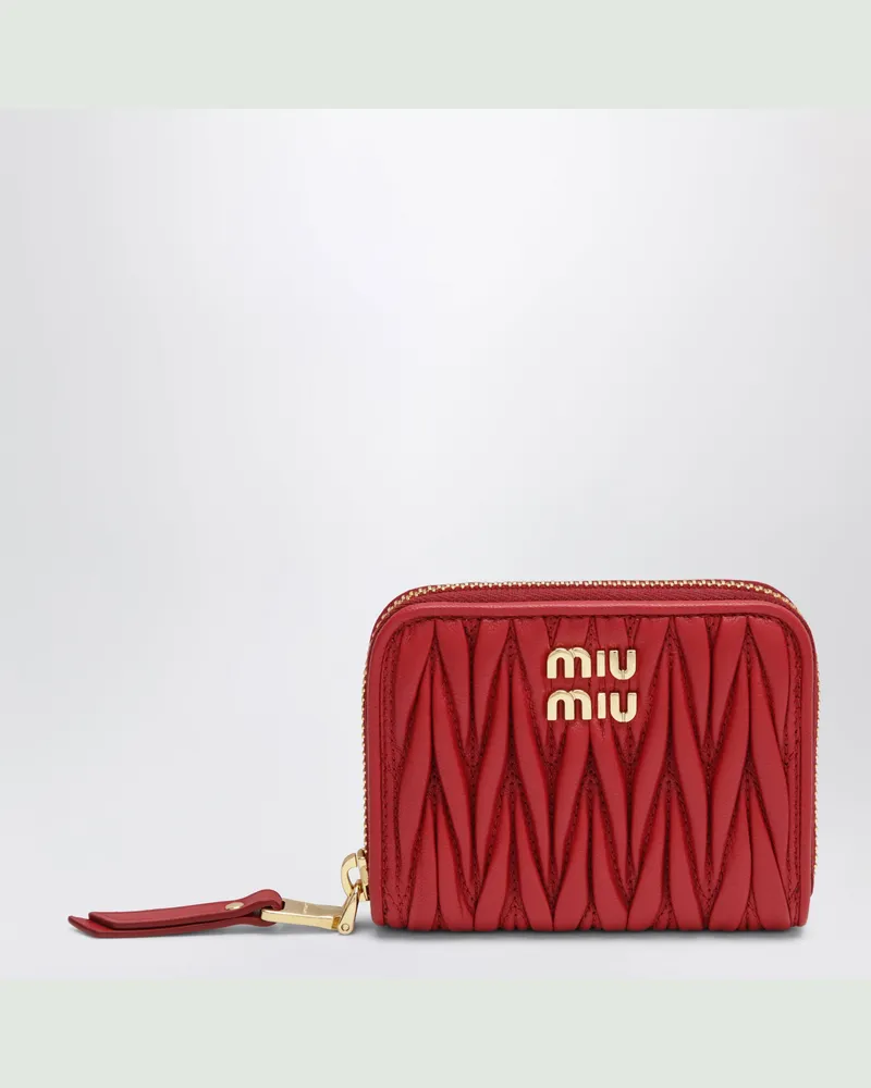 Miu Miu Münzetui aus Matelassé-Nappaleder, Rot Red