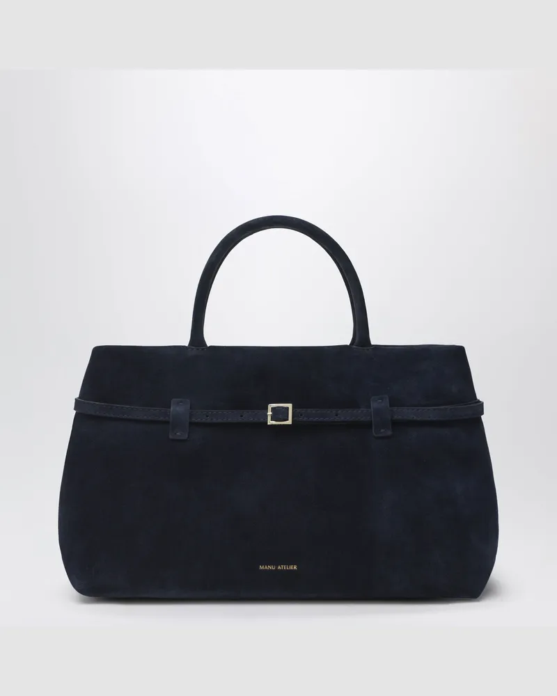 Manu Atelier Le Cambon 35 Tasche aus dunkelblauem Wildleder Blue