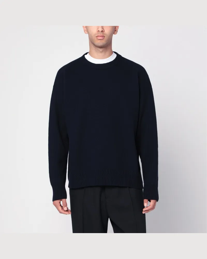 Jil Sander Mitternachtsblaues Baumwoll-T-Shirt Blau