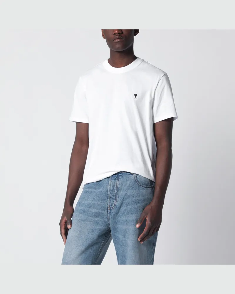 AMI Paris T-Shirt Ami De Coeur weiß aus Baumwolle White