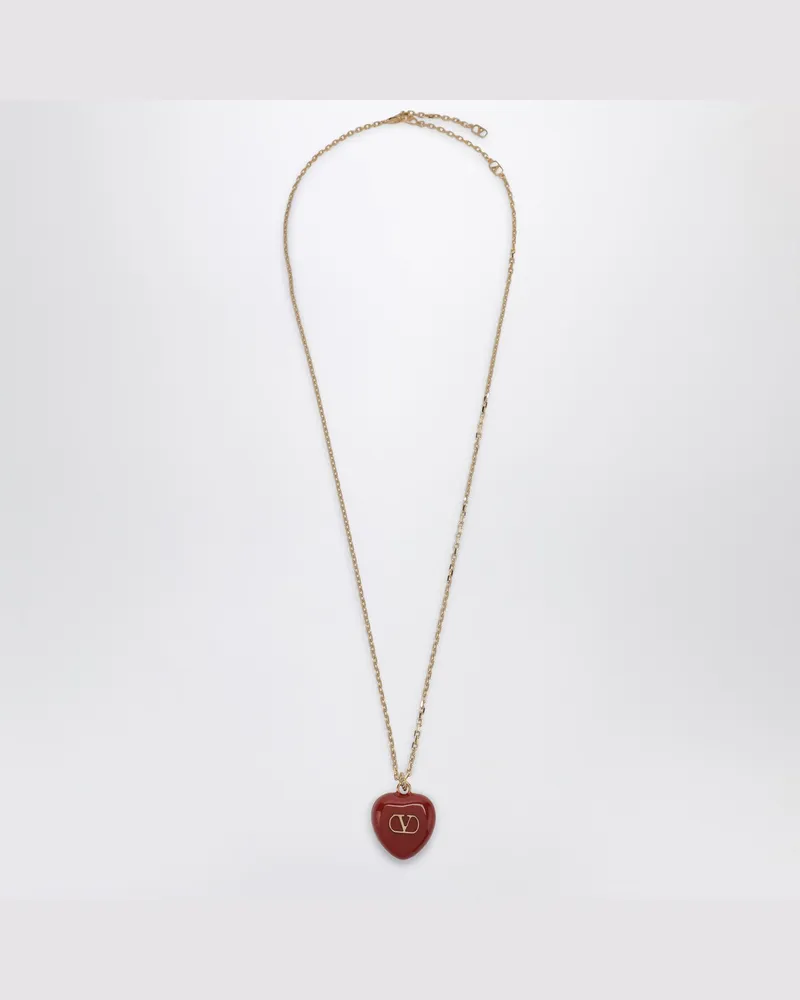 Valentino Garavani Coeur Royal rote Halskette Metal