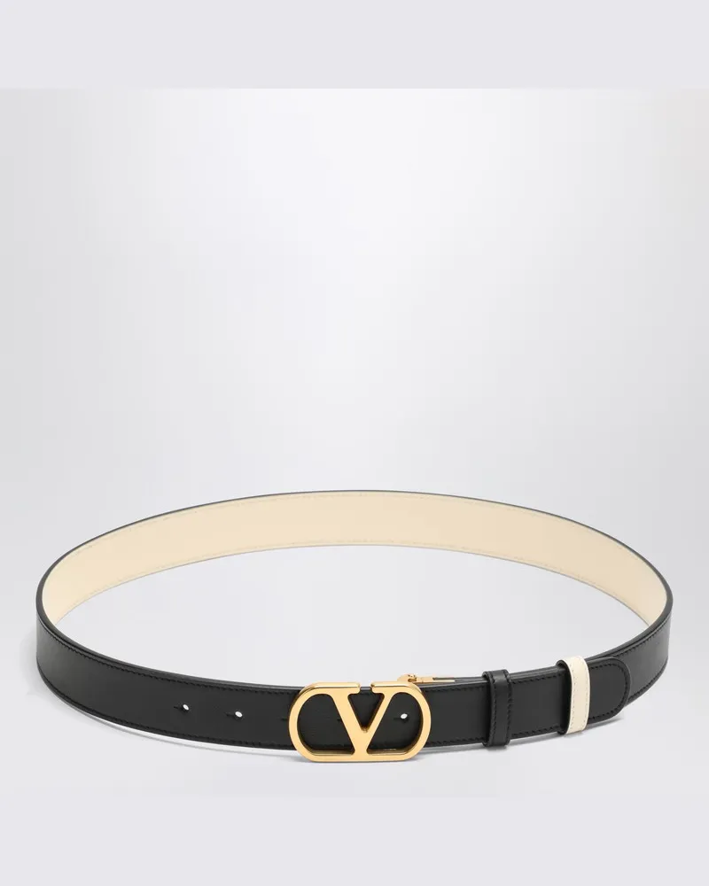 Valentino Garavani Wendegürtel VLogo Signature in Schwarz/Butterweiß Schwarz