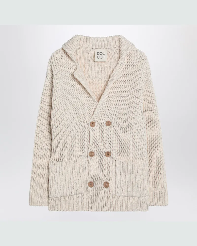 DOUUOD Cardigan Triciclo elfenbein aus Baumwolle 