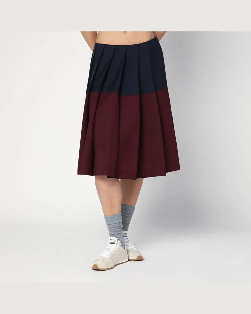 Miu Miu Amaranth/Marineblaue Rock aus Kid-Mohair Braun