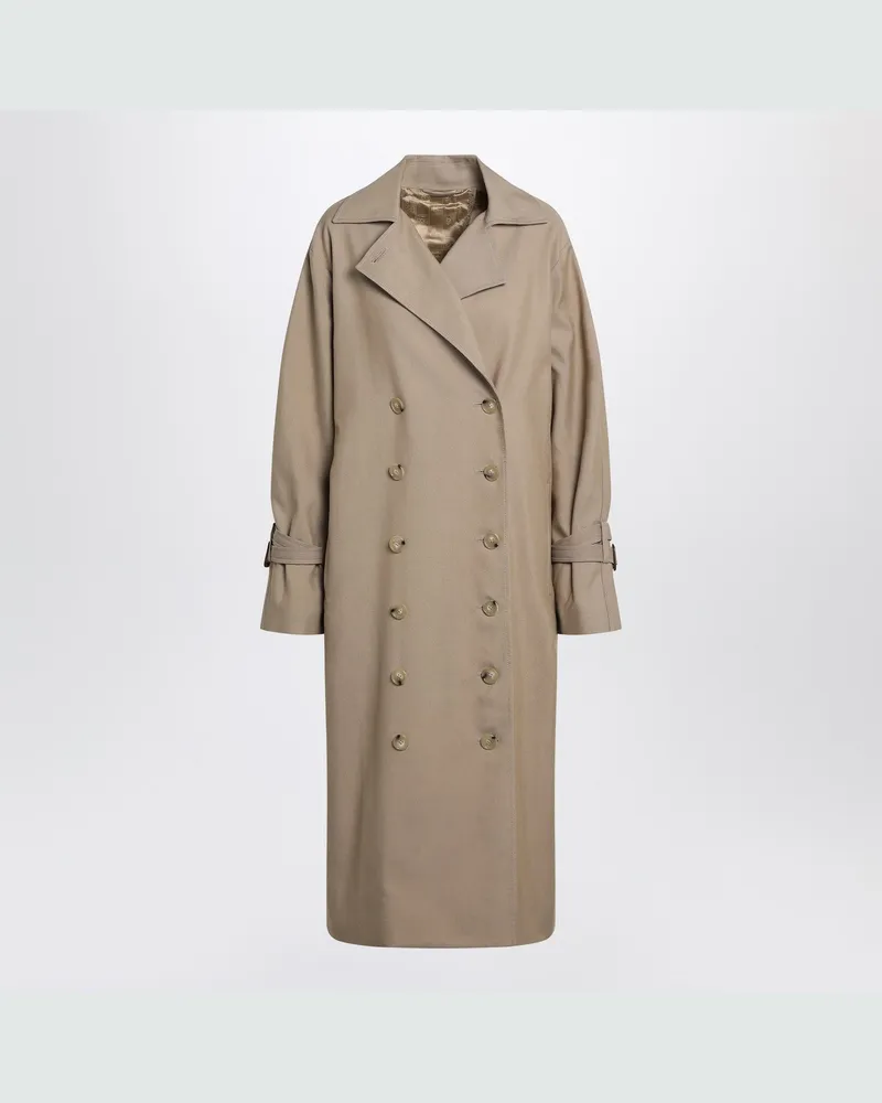 Totême Beiger doppelreihiger Trenchcoat aus Baumwollmischung Beige