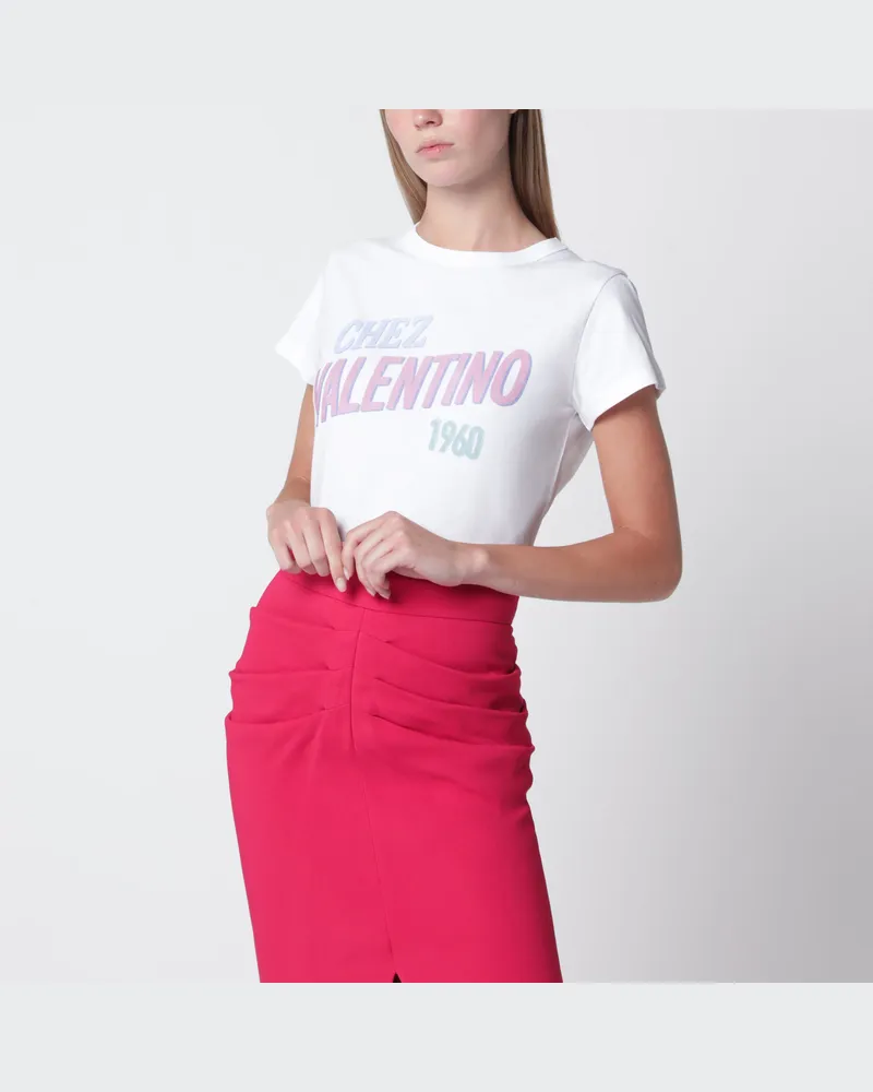 Valentino Garavani Weißes T-Shirt aus Baumwolle mit Logo-Print White