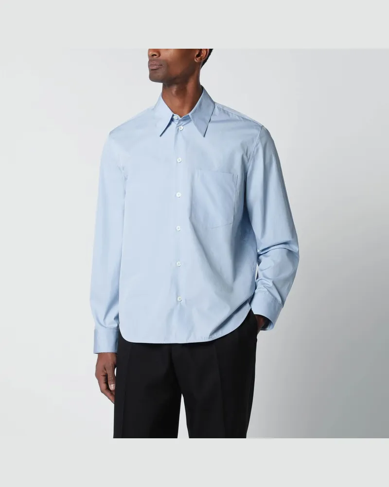 Jil Sander Hellblaues Baumwollhemd Hellblau