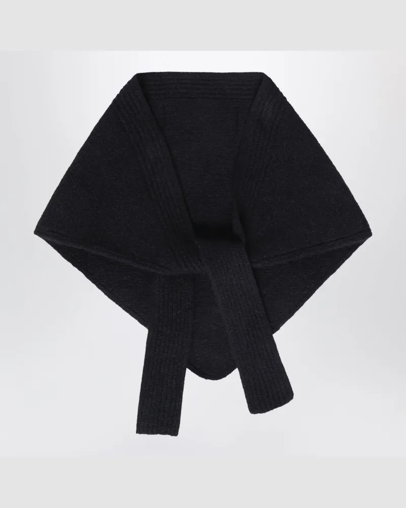 Jacquemus Schwarzer Gros Grain Schal aus Alpakamischung Black