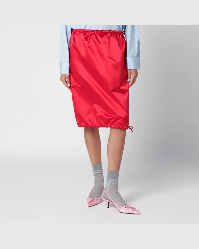 Prada Roter Rock aus Seide Red