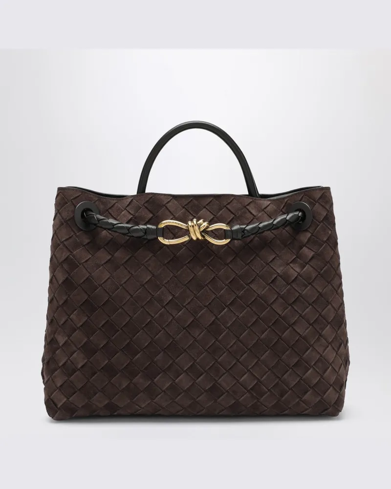 Bottega Veneta Andiamo mittelgroße Fondant Tasche aus Wildleder Braun