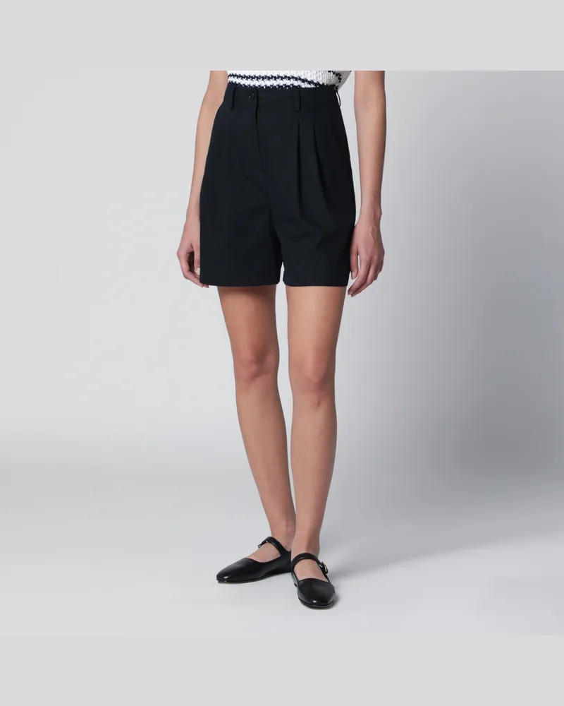 Dunst Marineblaue Bermuda-Shorts aus Baumwollmischung Blue
