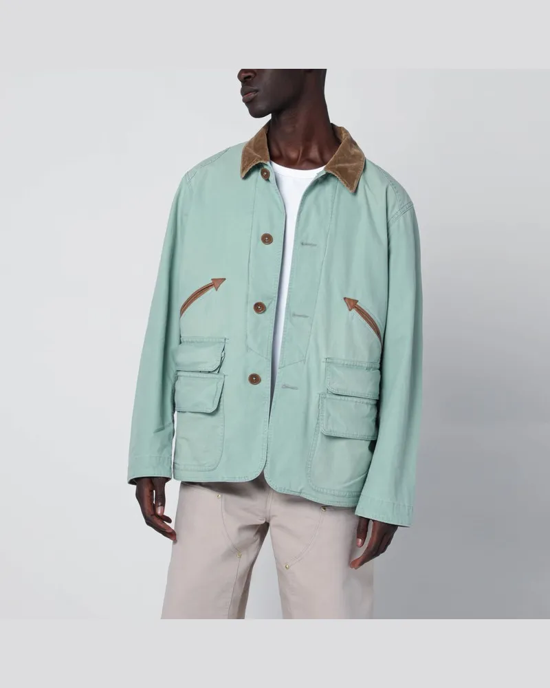 Ralph Lauren Aqua-grüne Jacke aus Baumwollcanvas Grün