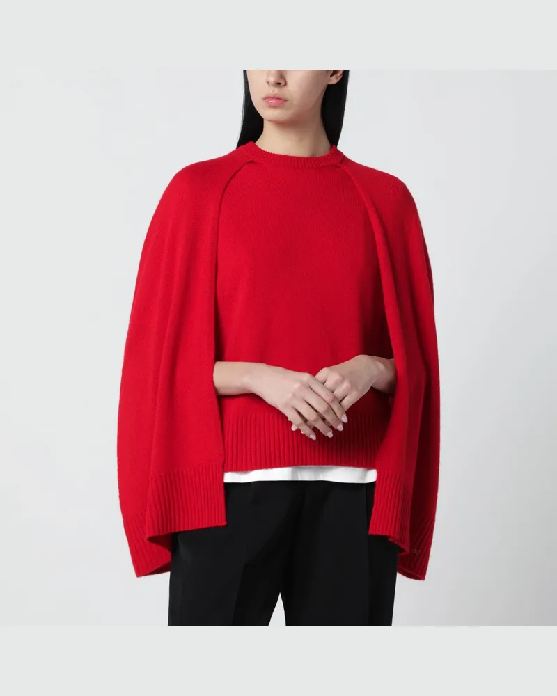 Totême Roter Cape-Pullover aus Kaschmir Red