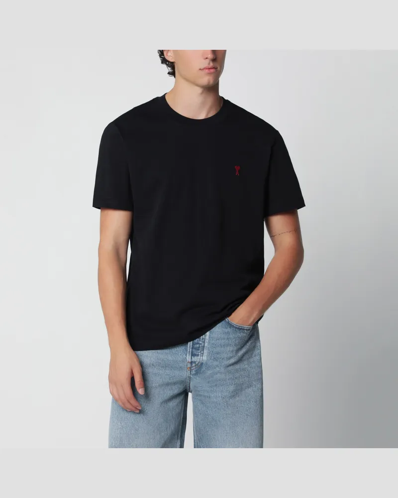 AMI Paris Schwarzes Ami De Coeur T-Shirt Black