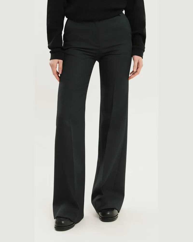 1989 STUDIO Hochtaillierte dunkelgrüne Schlaghosen 