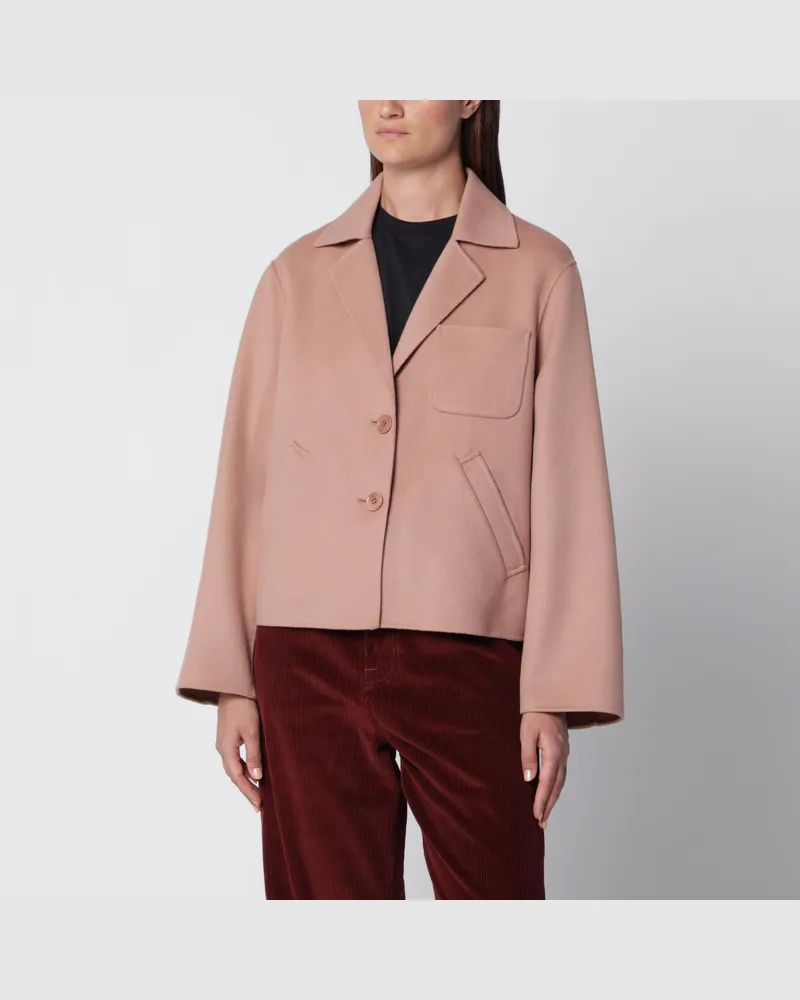 Max Mara Kurze rosa Jacke aus Wolle Pink