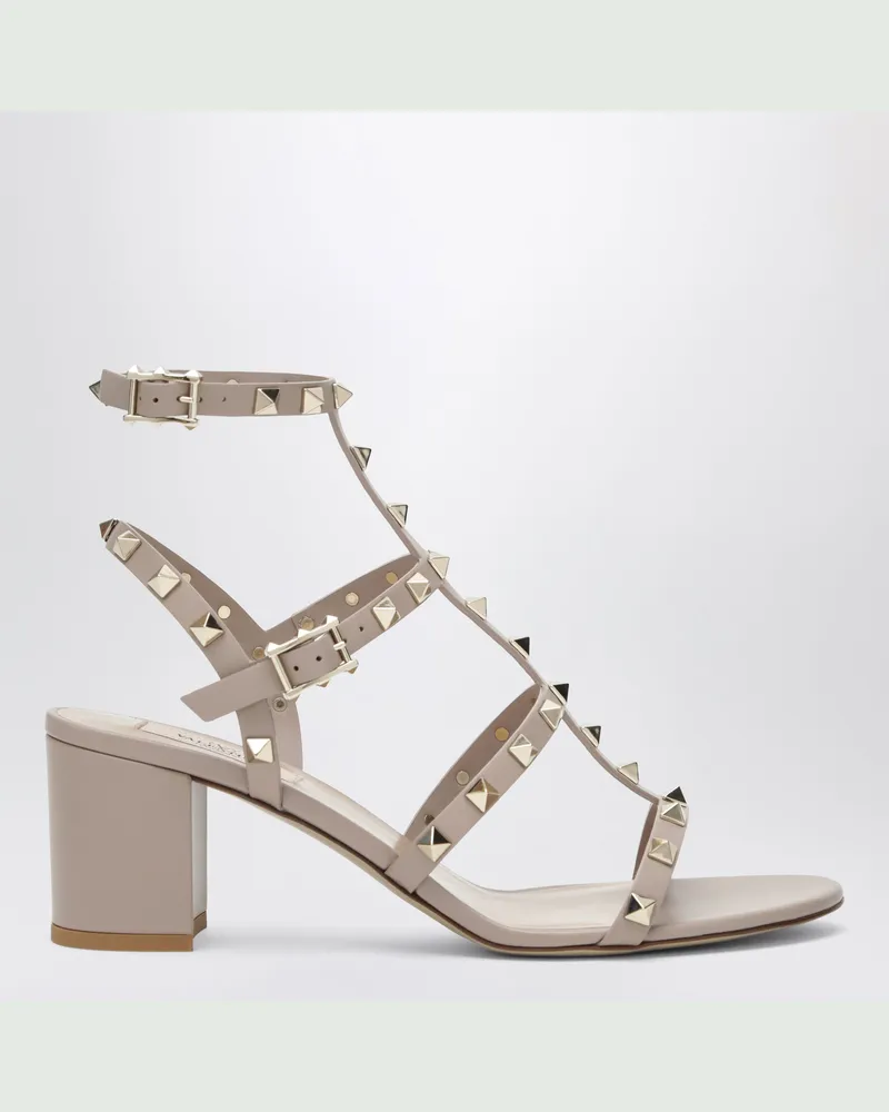 Valentino Garavani Rockstud-Sandalen mit puderfarbenen Riemchen Pink