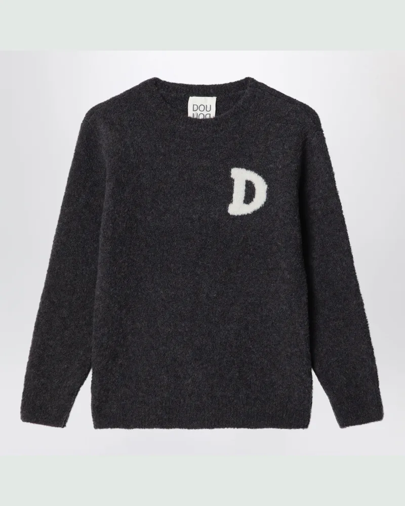 DOUUOD Bouclé-Strickpullover in Ebenholzbraun Brown